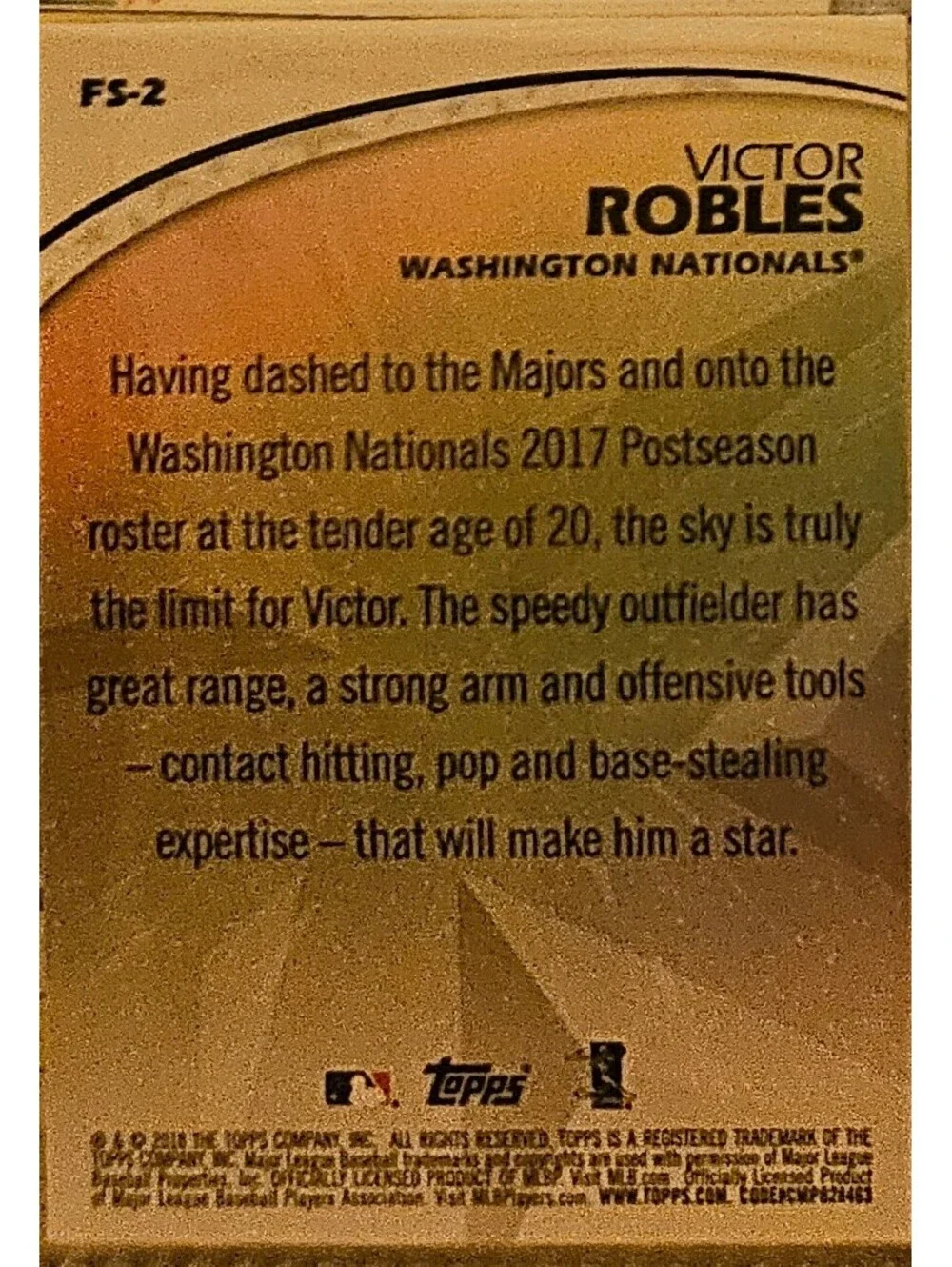 2018 Topps Future Stars Victor Robles Rookie Washington Nationals #FS-2
